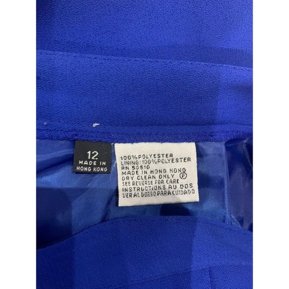 Le Suit Two Piece embraided lined skirt Blue Dress Suit Sz 12 - Picture 12 of 15